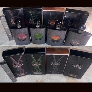 YSL Black Opium Bundle: 4 Variations. (4 Full Size + Travel Spray)